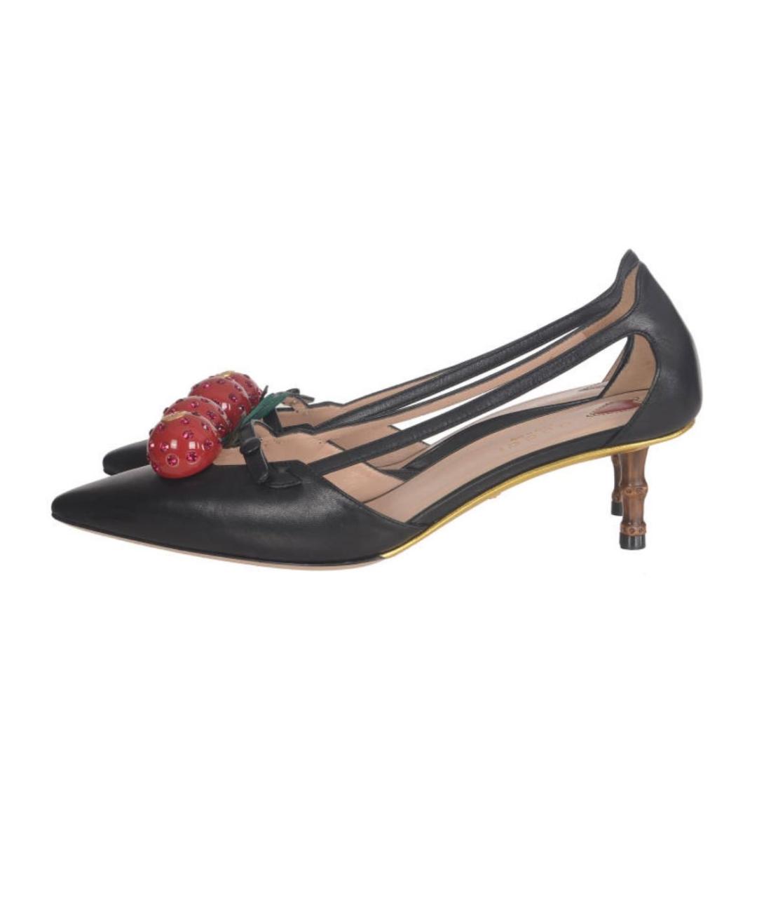 GUCCI Черные кожаные туфли, фото 3