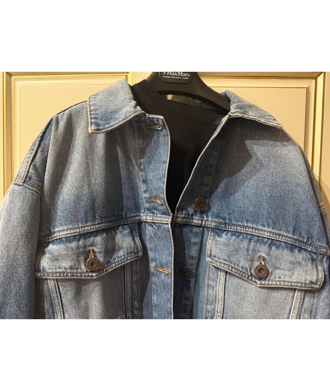 WEEKEND MAX MARA Синяя хлопковая куртка, фото 4