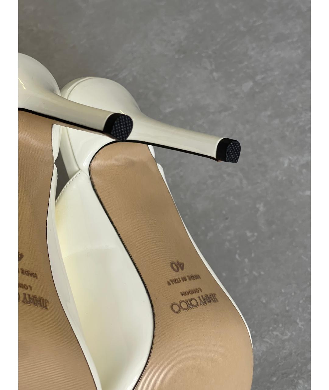 JIMMY CHOO Бежевые мюли из лакированной кожи, фото 3