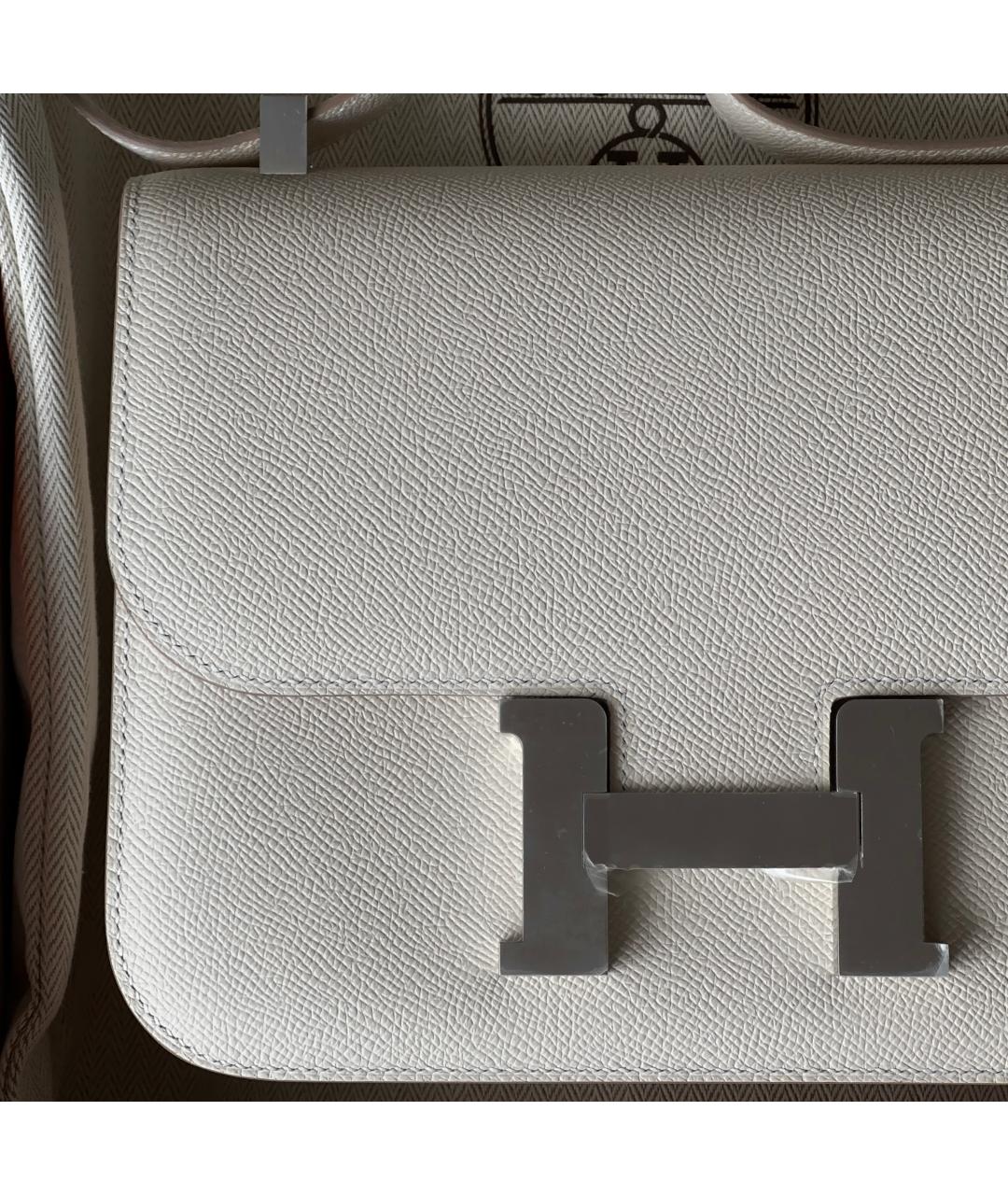 HERMES Бежевая кожаная сумка через плечо, фото 4