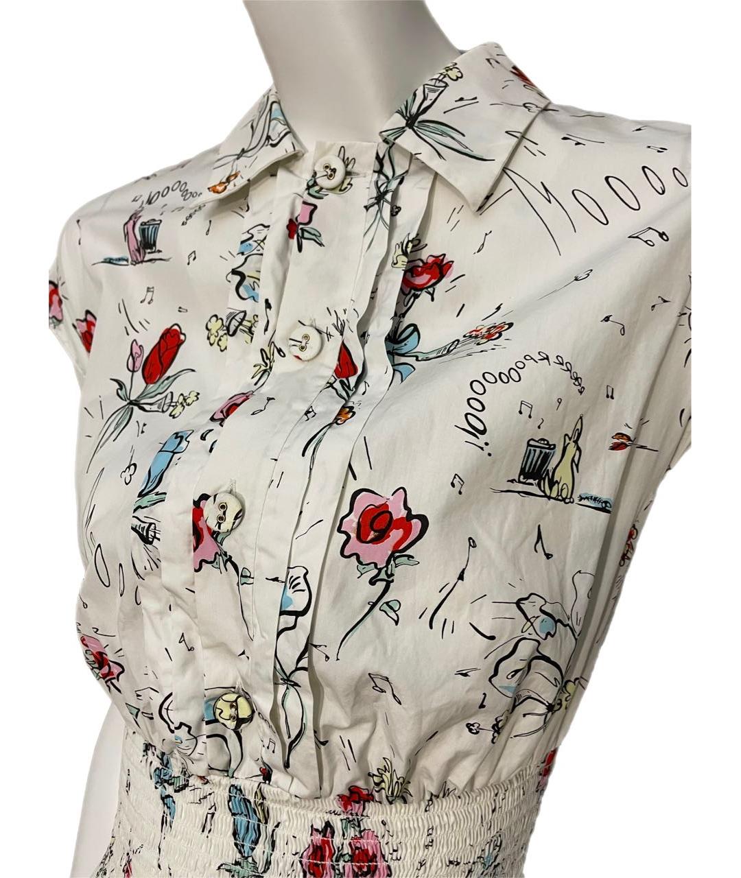 PRADA Белое хлопковое повседневное платье, фото 3