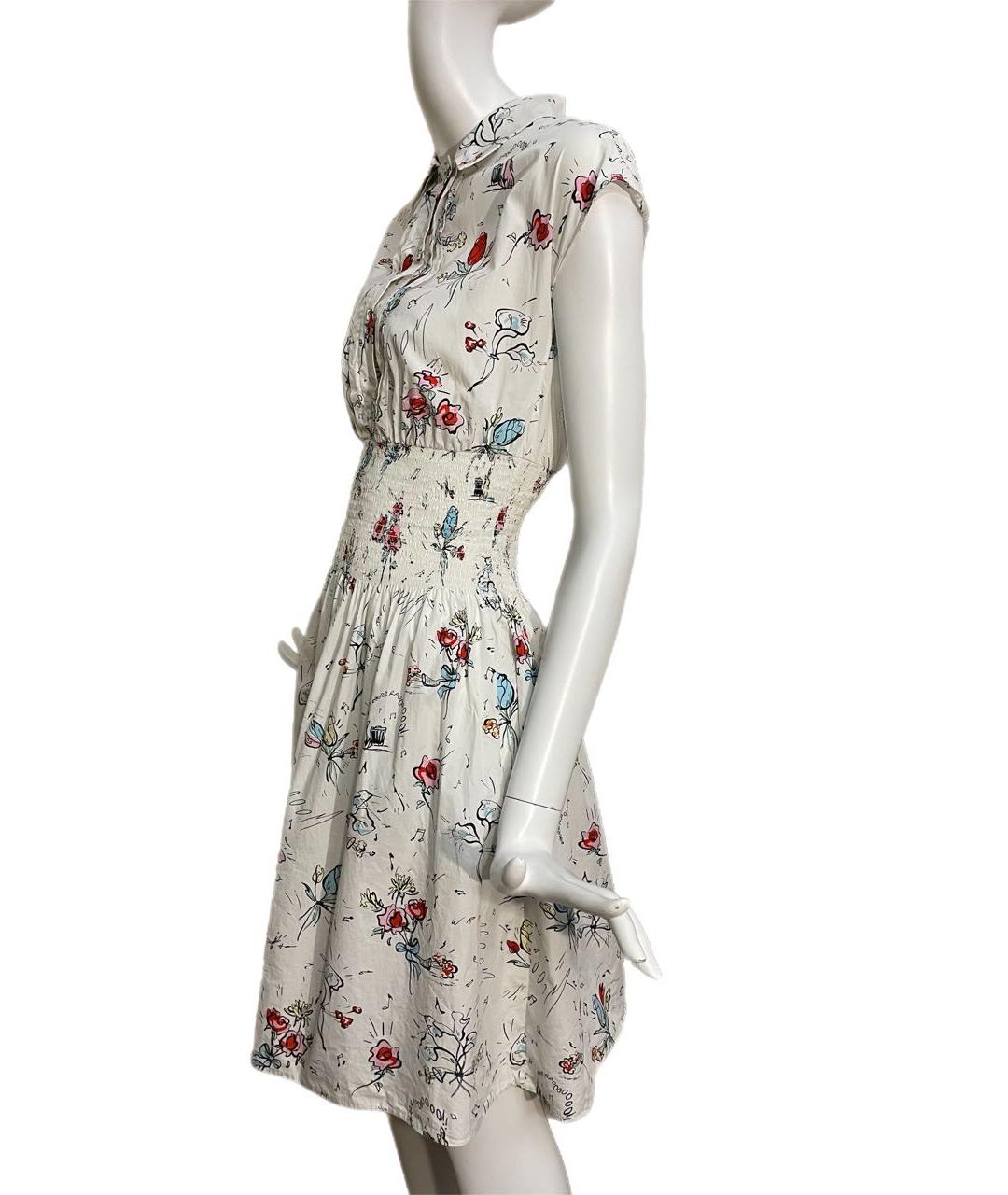 PRADA Белое хлопковое повседневное платье, фото 5