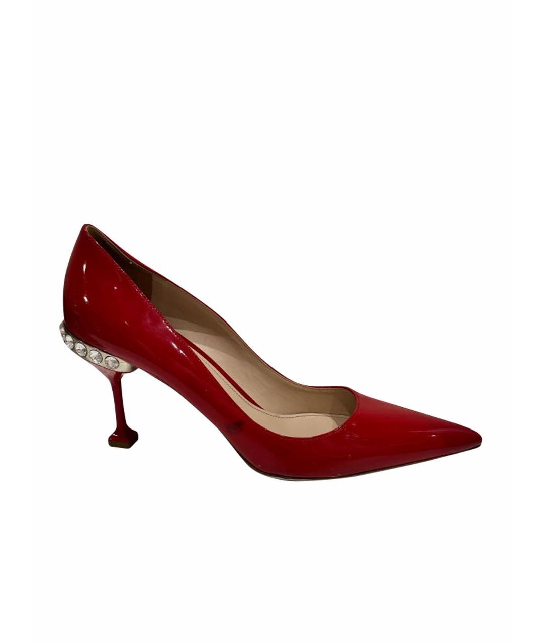 MIU MIU Красные туфли из лакированной кожи, фото 1