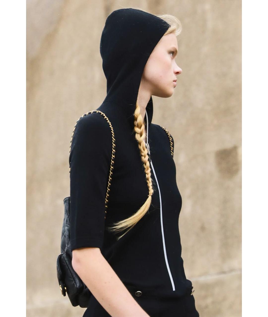 CHANEL Черное кашемировое повседневное платье, фото 3