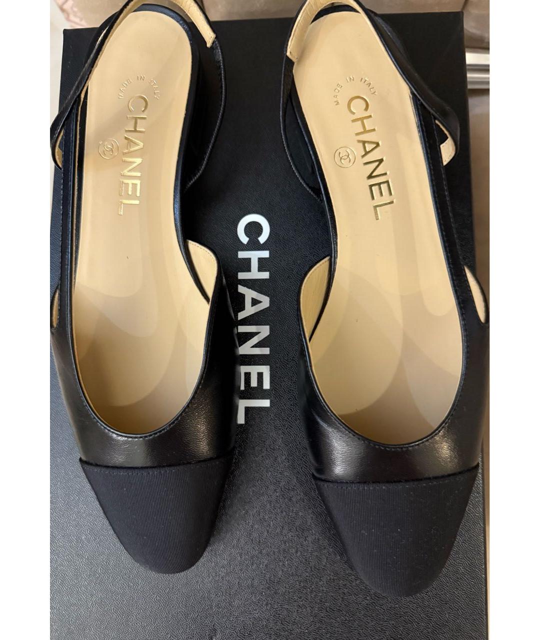 CHANEL Черные кожаные туфли, фото 2