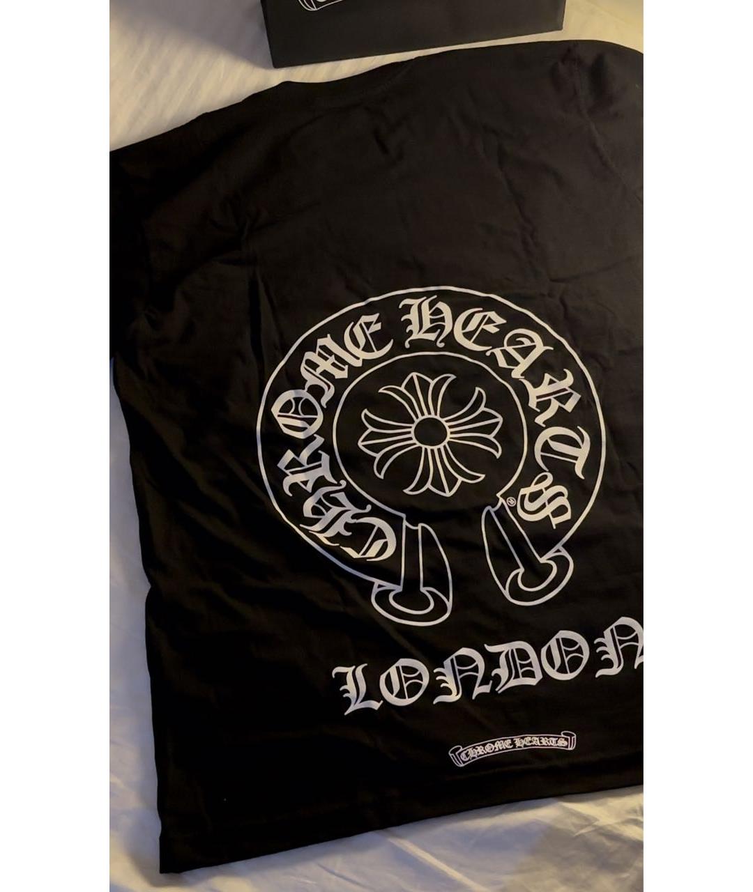 CHROME HEARTS Черная хлопковая футболка, фото 3