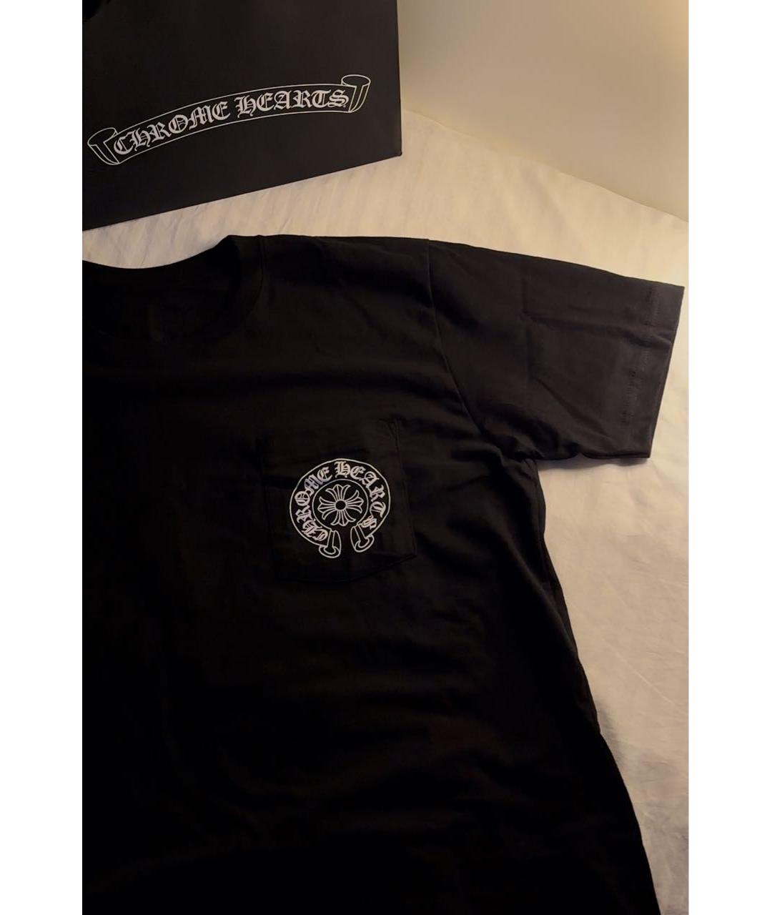 CHROME HEARTS Черная хлопковая футболка, фото 2