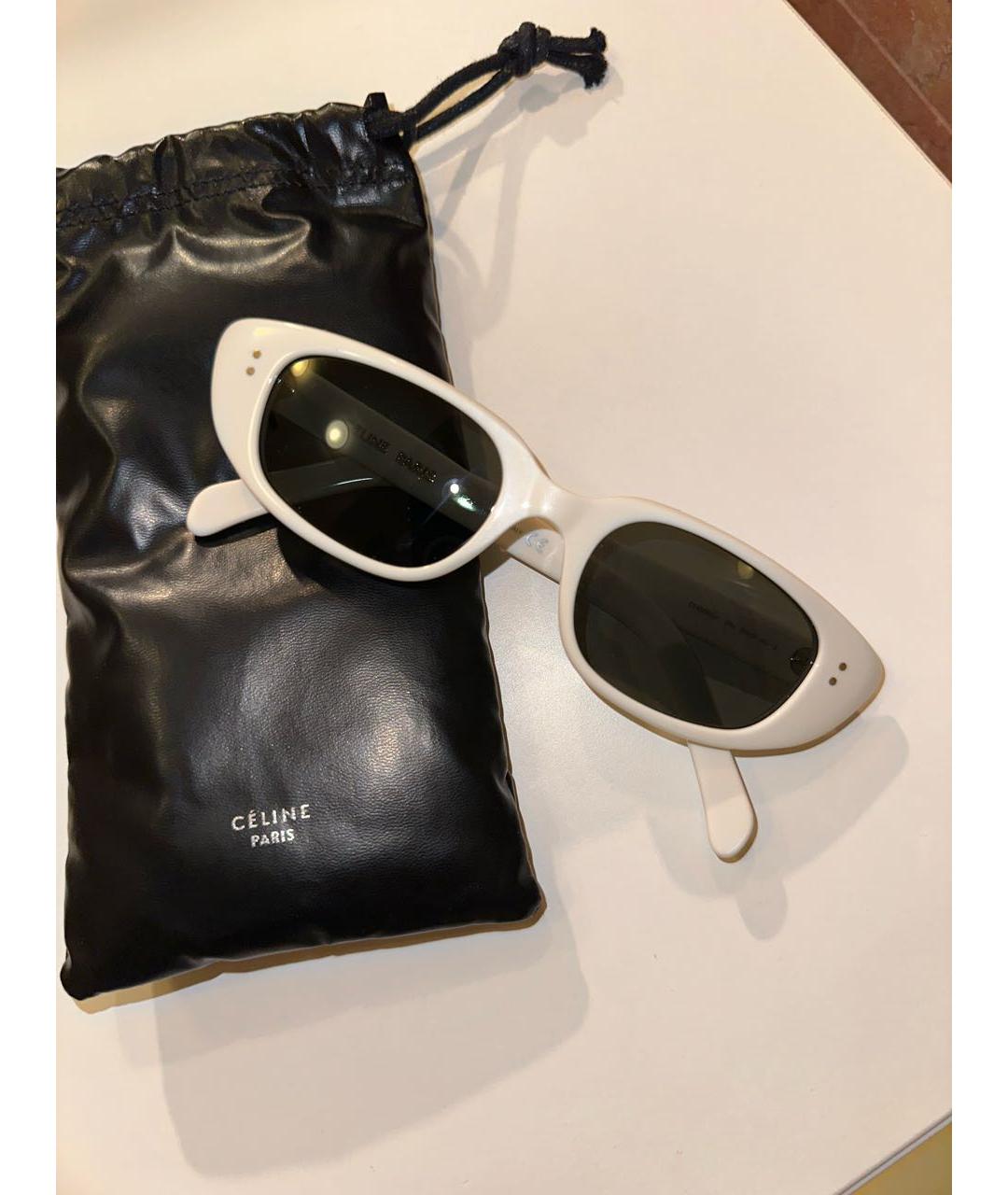 CELINE Белые пластиковые солнцезащитные очки, фото 6
