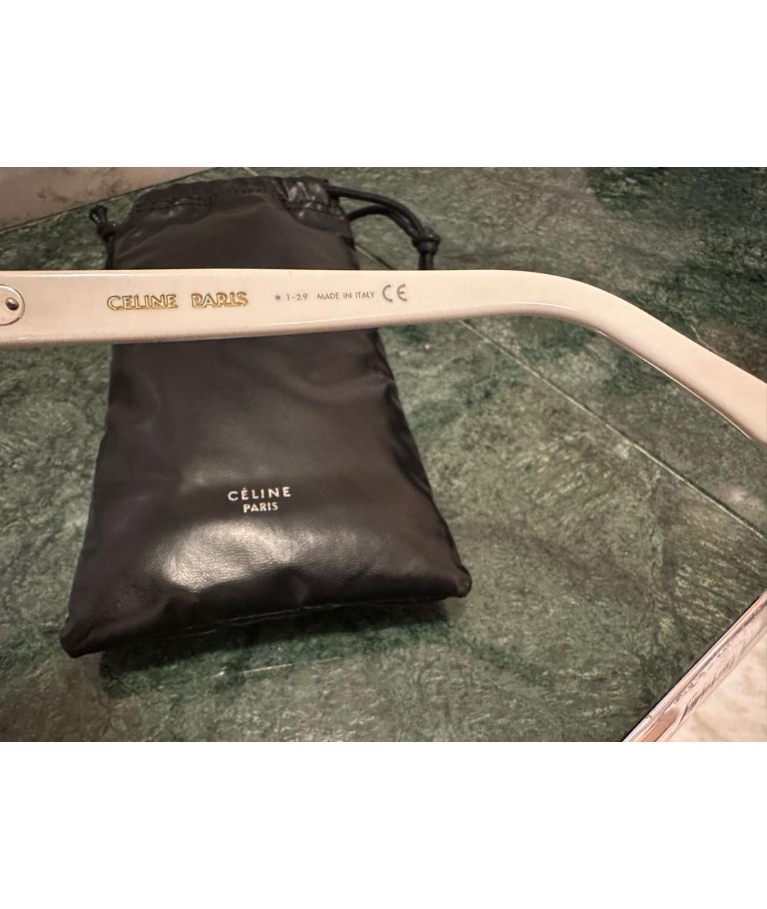 CELINE Белые пластиковые солнцезащитные очки, фото 4