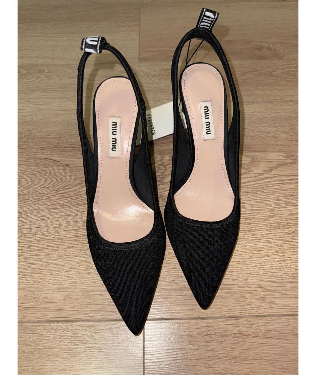 MIU MIU Черные текстильные туфли, фото 3