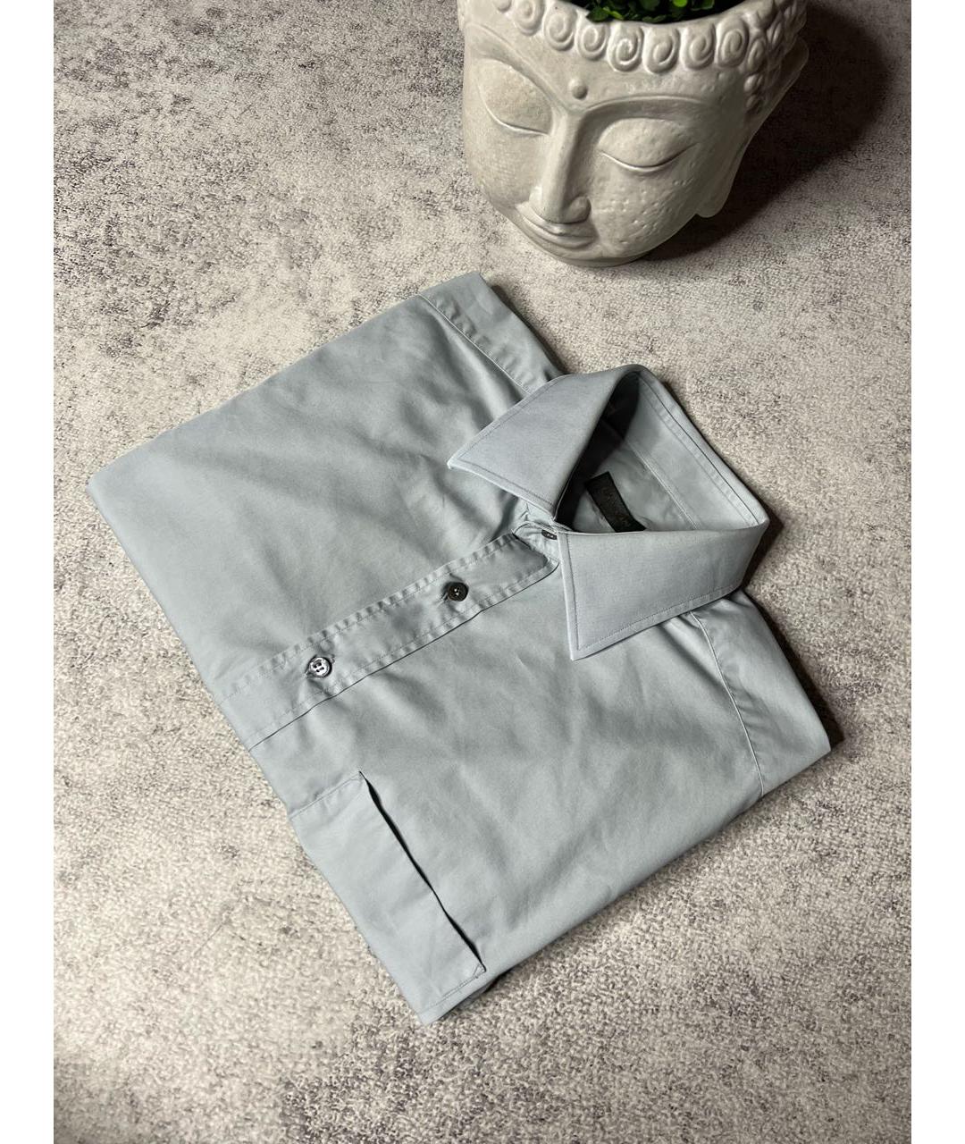 LANVIN Голубая хлопковая классическая рубашка, фото 2