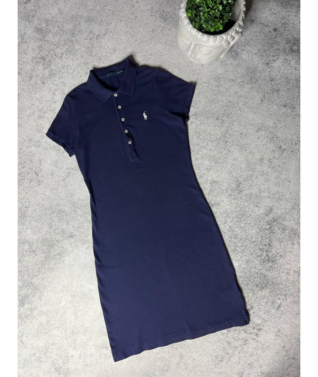 RALPH LAUREN Темно-синее хлопковое повседневное платье, фото 7