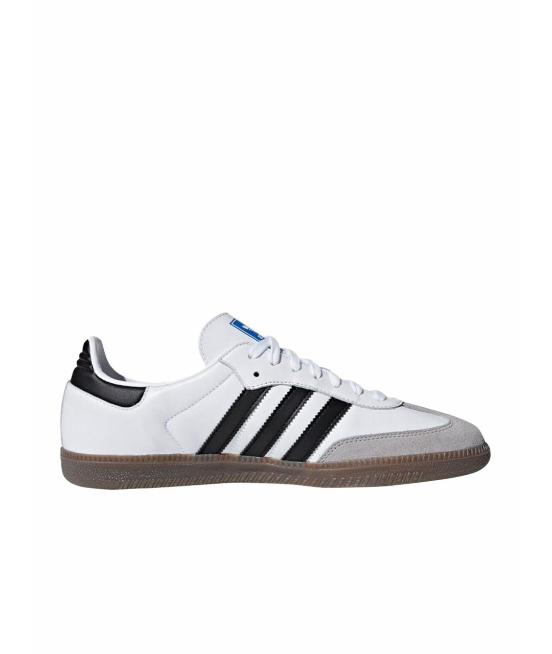 ADIDAS Белые кожаные низкие кроссовки / кеды, фото 1