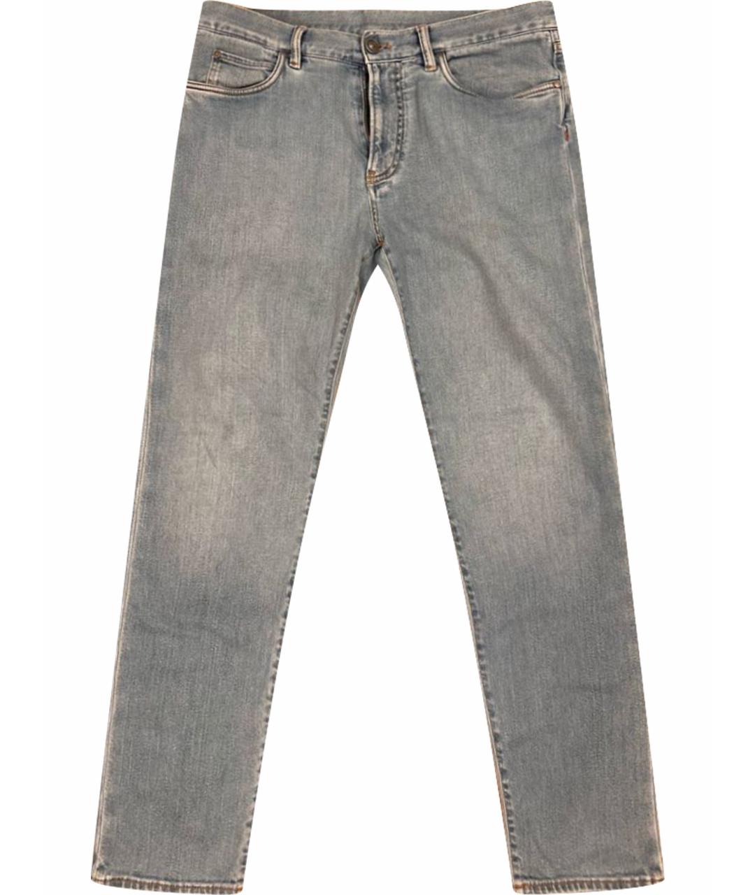 LORO PIANA Голубые хлопковые джинсы скинни, фото 1