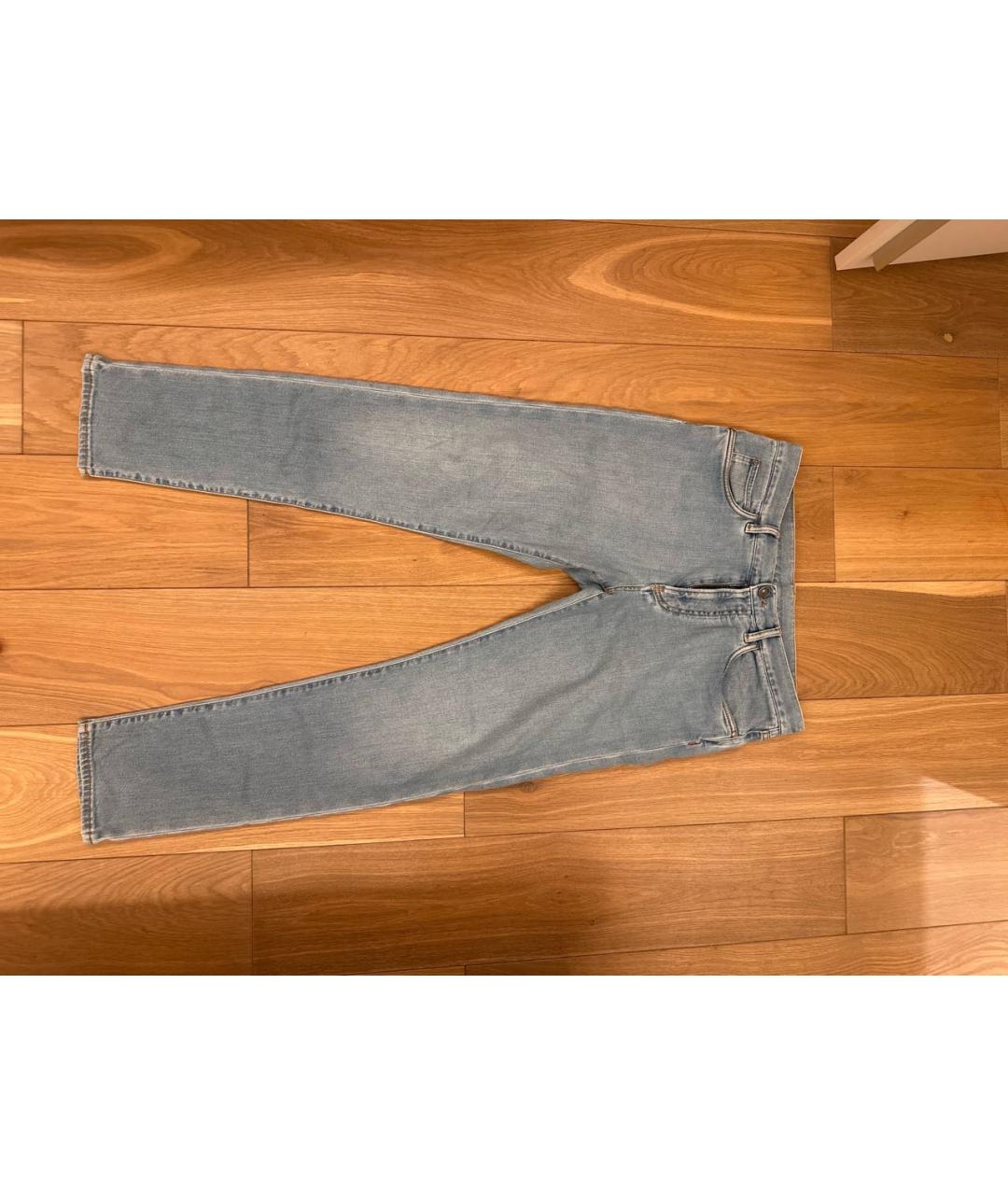 LORO PIANA Голубые хлопковые джинсы скинни, фото 7