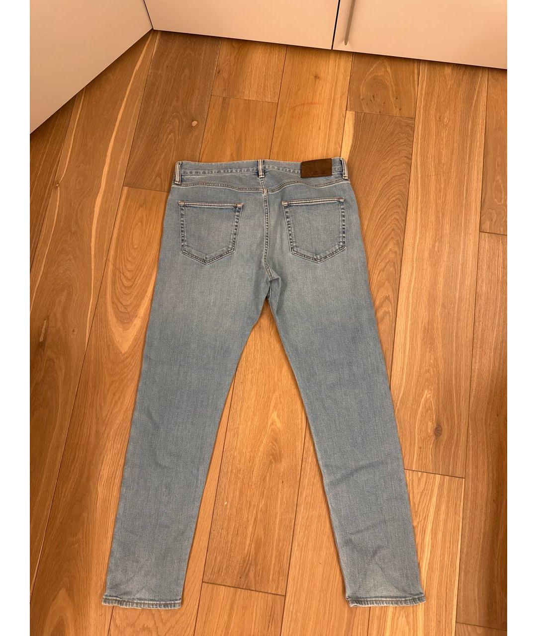 LORO PIANA Голубые хлопковые джинсы скинни, фото 2