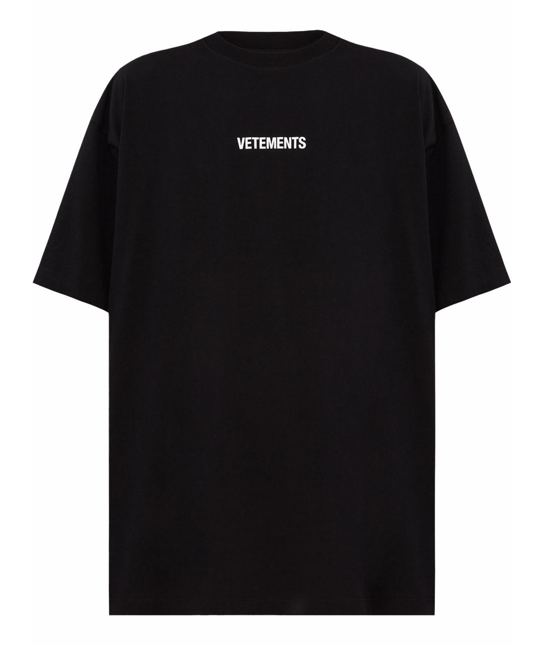 VETEMENTS Черная хлопковая футболка, фото 1