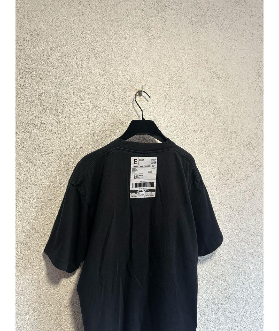 VETEMENTS Черная хлопковая футболка, фото 4
