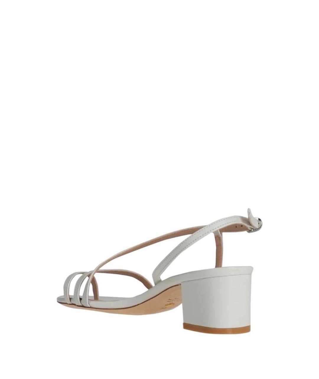 STUART WEITZMAN Белые кожаные босоножки, фото 5