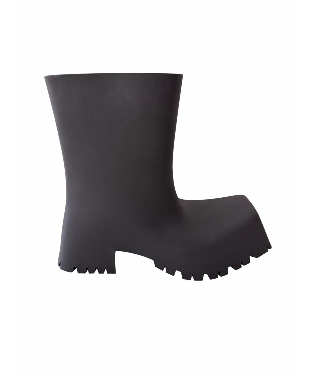 BALENCIAGA Черные резиновые сапоги, фото 1