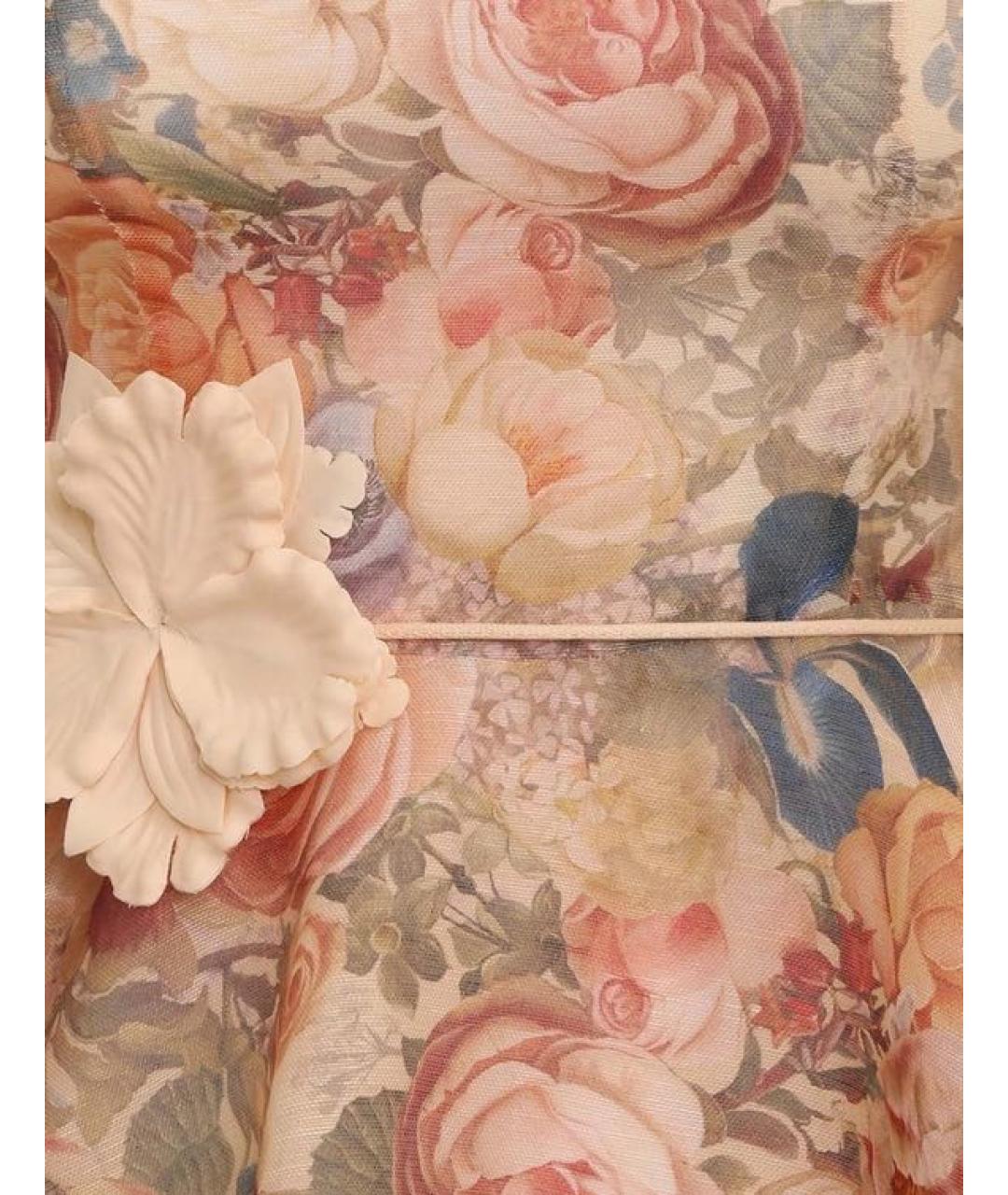 ZIMMERMANN Бежевое льняное коктейльное платье, фото 4