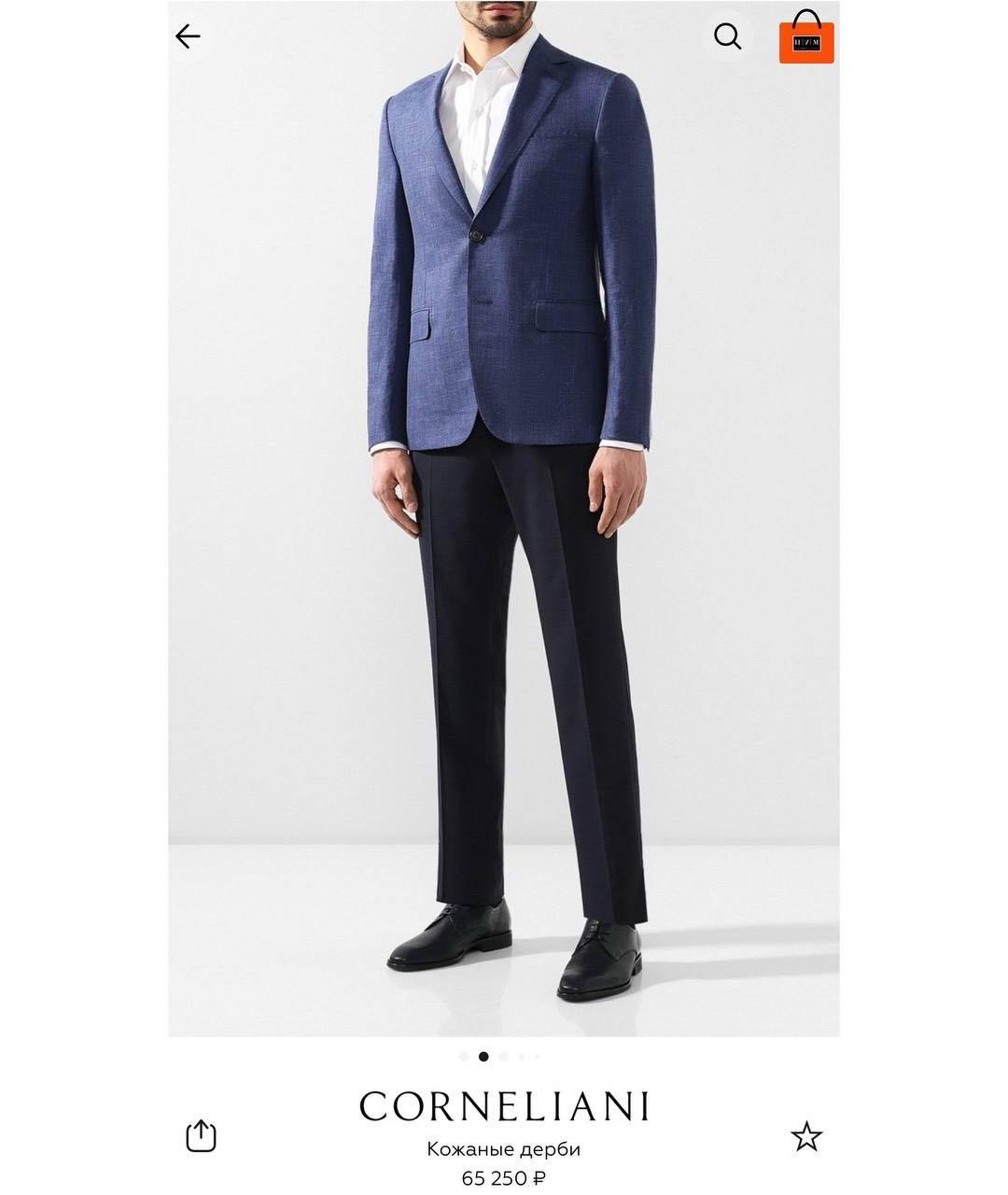 CORNELIANI Черные кожаные низкие ботинки, фото 7