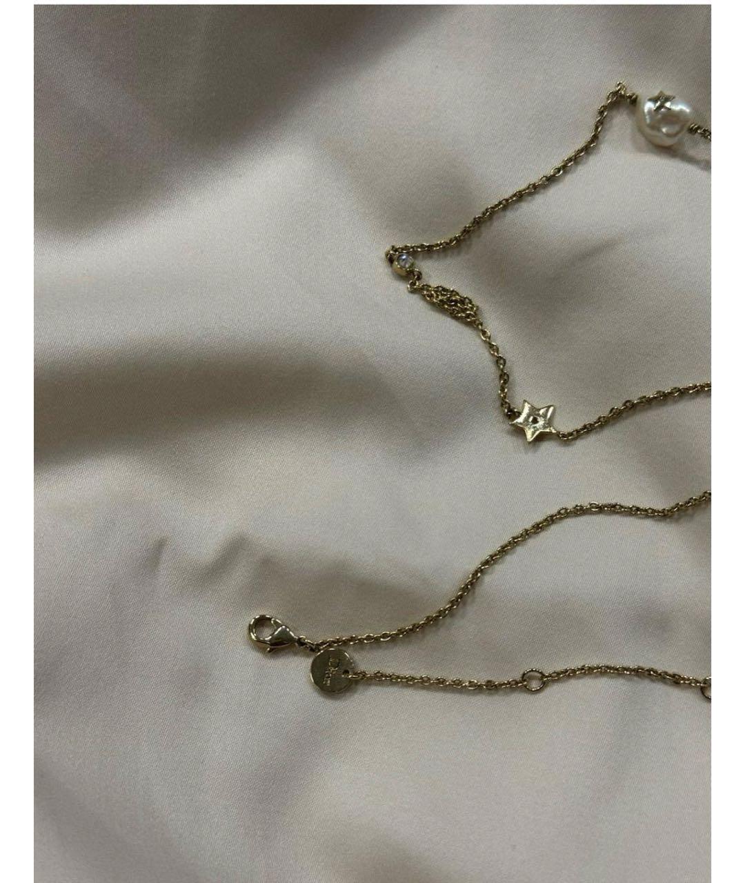 CHRISTIAN DIOR Бежевое колье из желтого золота, фото 4