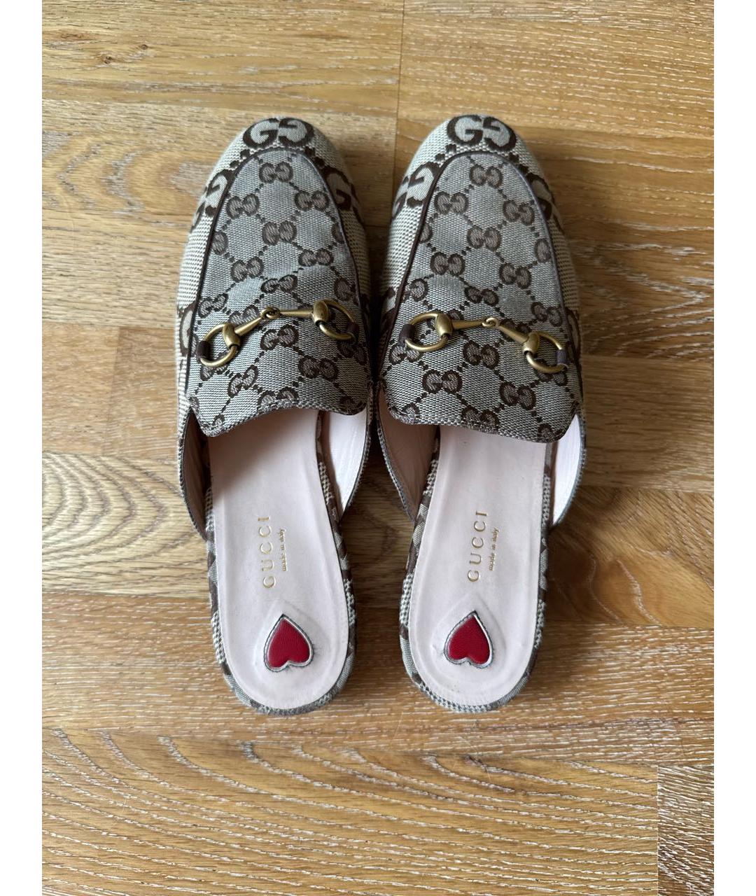 GUCCI Бежевые кожаные мюли, фото 3