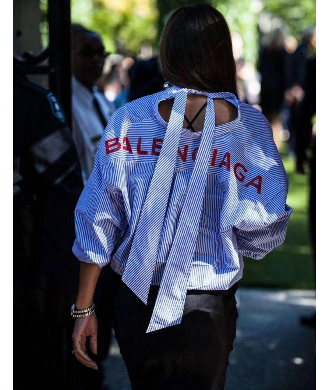 BALENCIAGA Голубая хлопковая рубашка, фото 8