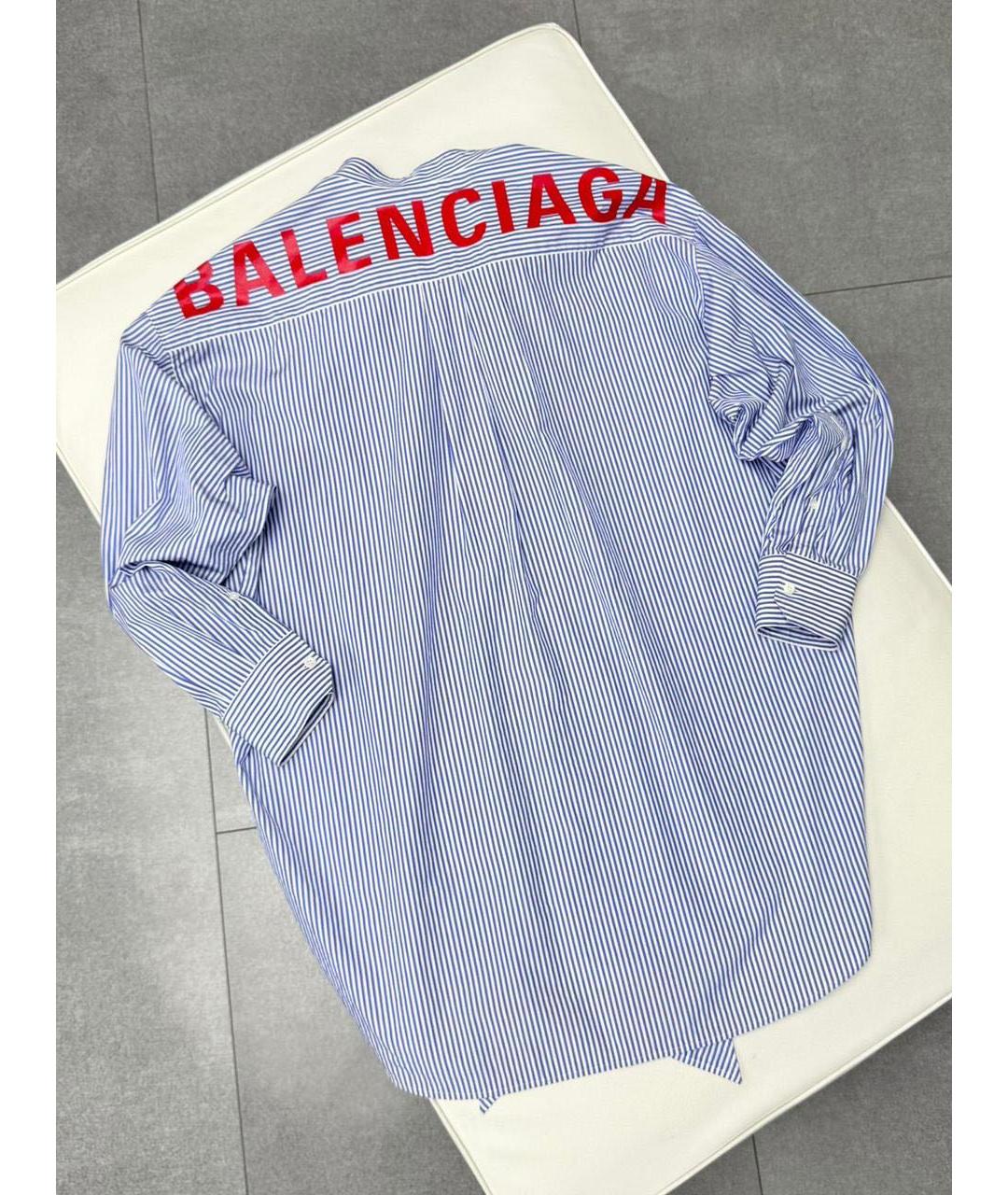 BALENCIAGA Голубая хлопковая рубашка, фото 2