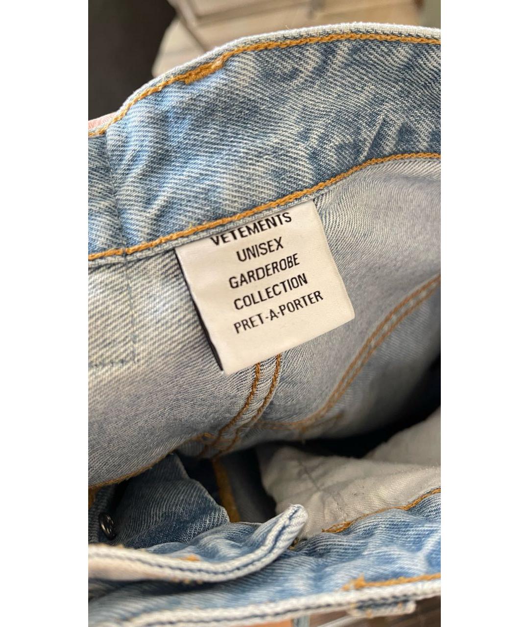 VETEMENTS Голубые хлопковые джинсы клеш, фото 3