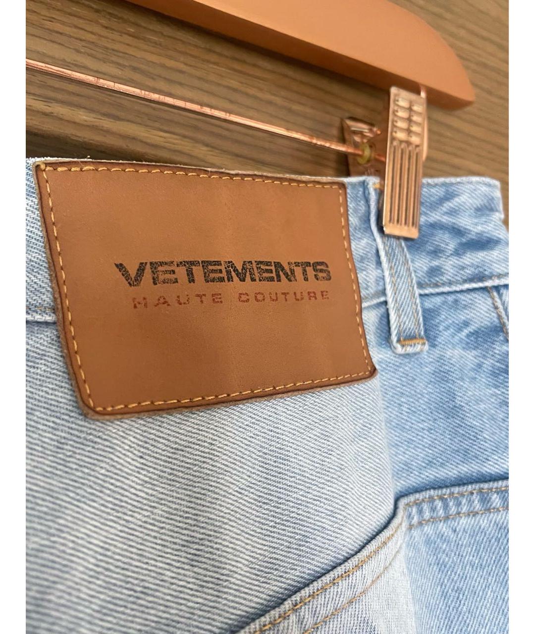 VETEMENTS Голубые хлопковые джинсы клеш, фото 4
