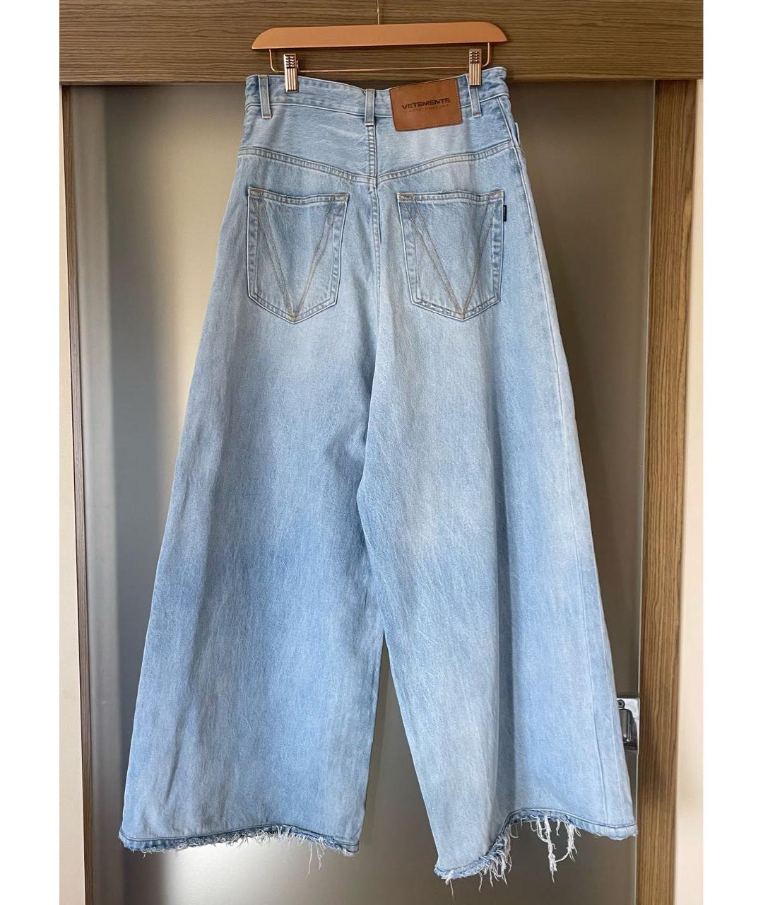 VETEMENTS Голубые хлопковые джинсы клеш, фото 2