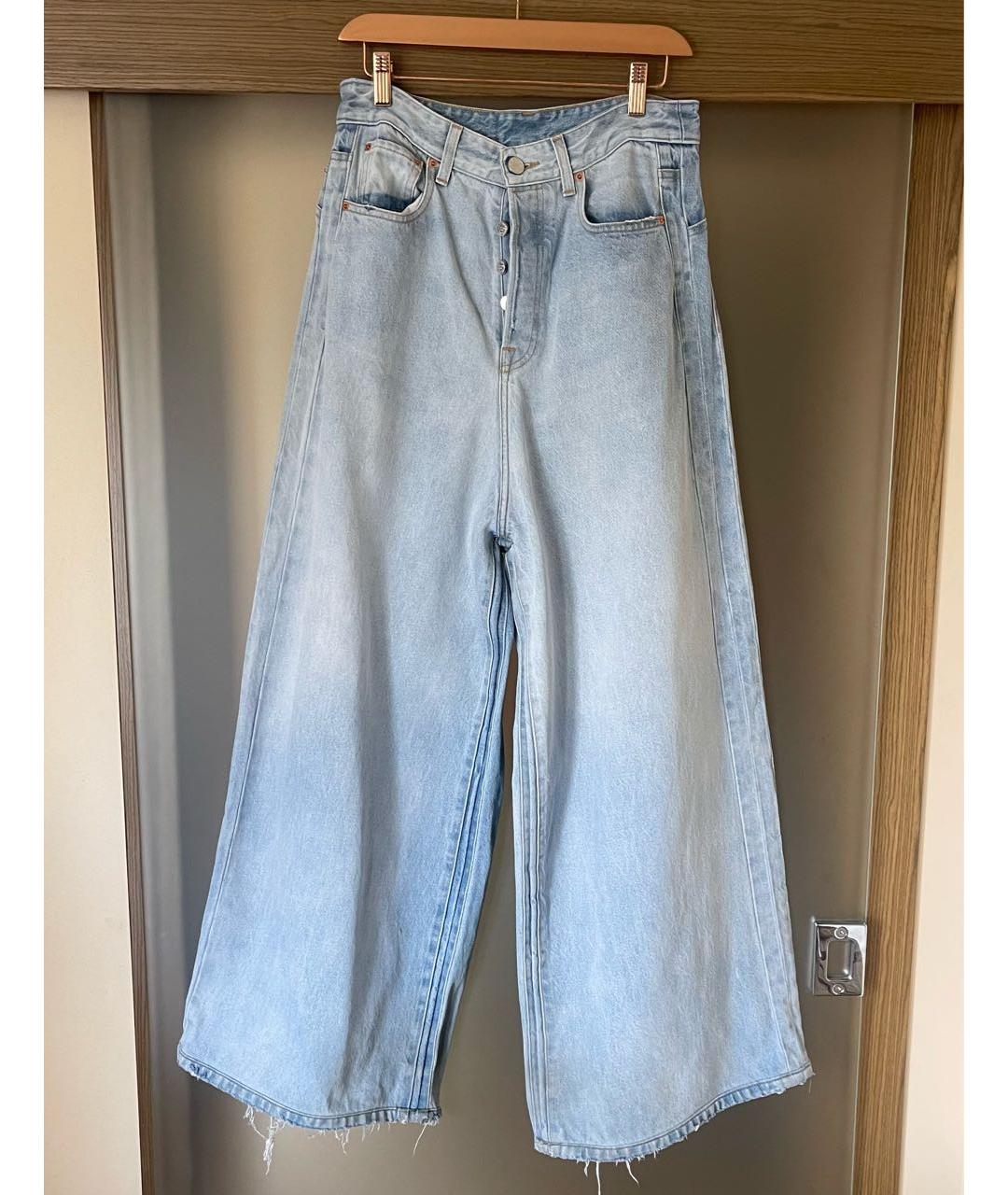 VETEMENTS Голубые хлопковые джинсы клеш, фото 9