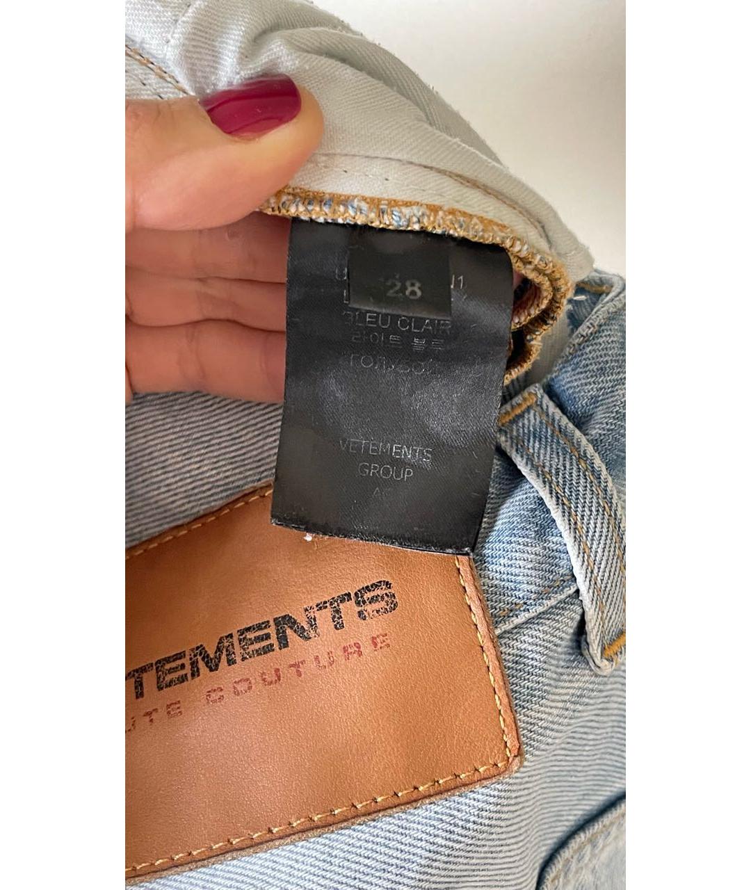 VETEMENTS Голубые хлопковые джинсы клеш, фото 7