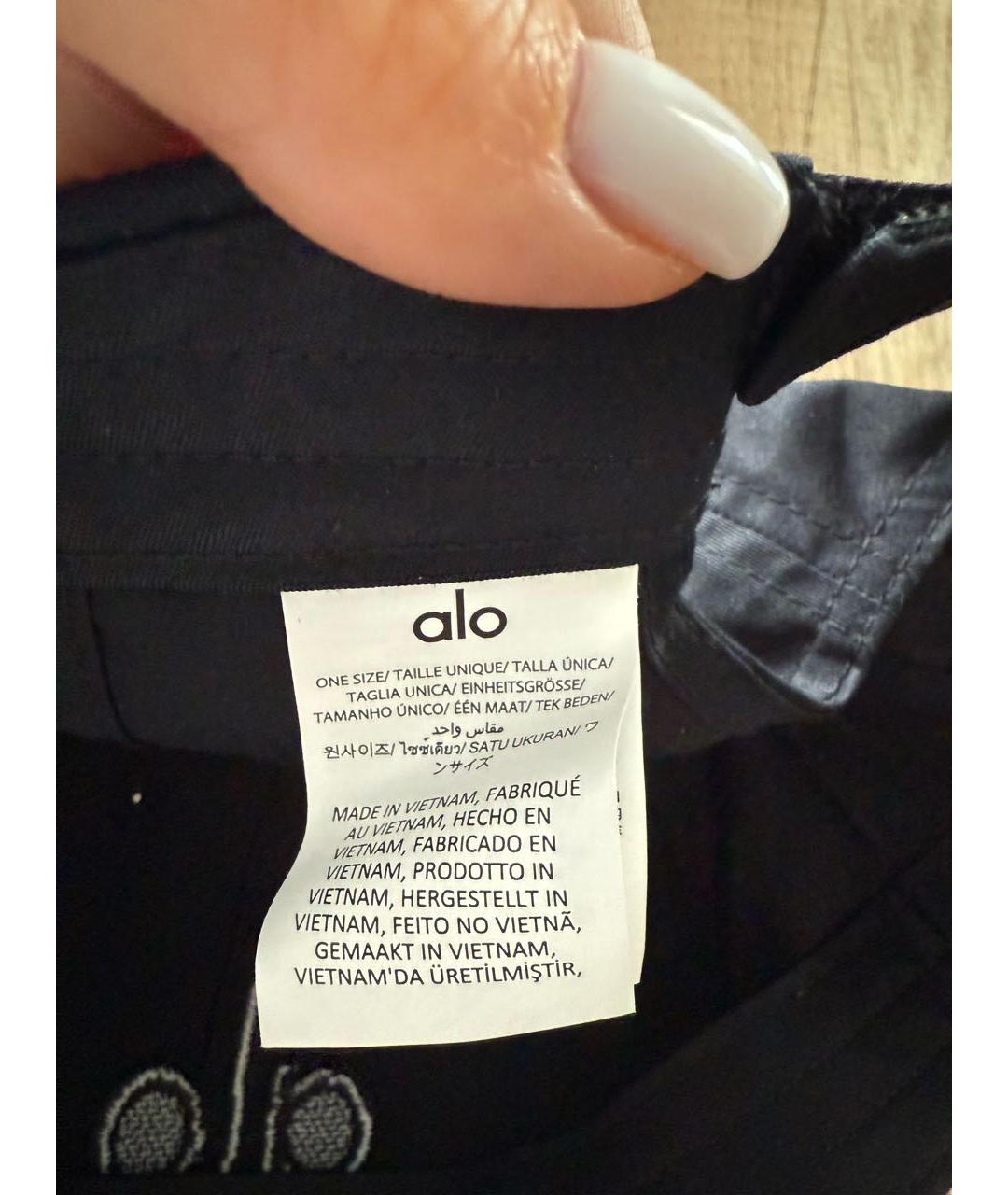 ALO YOGA Черная хлопковая кепка, фото 6
