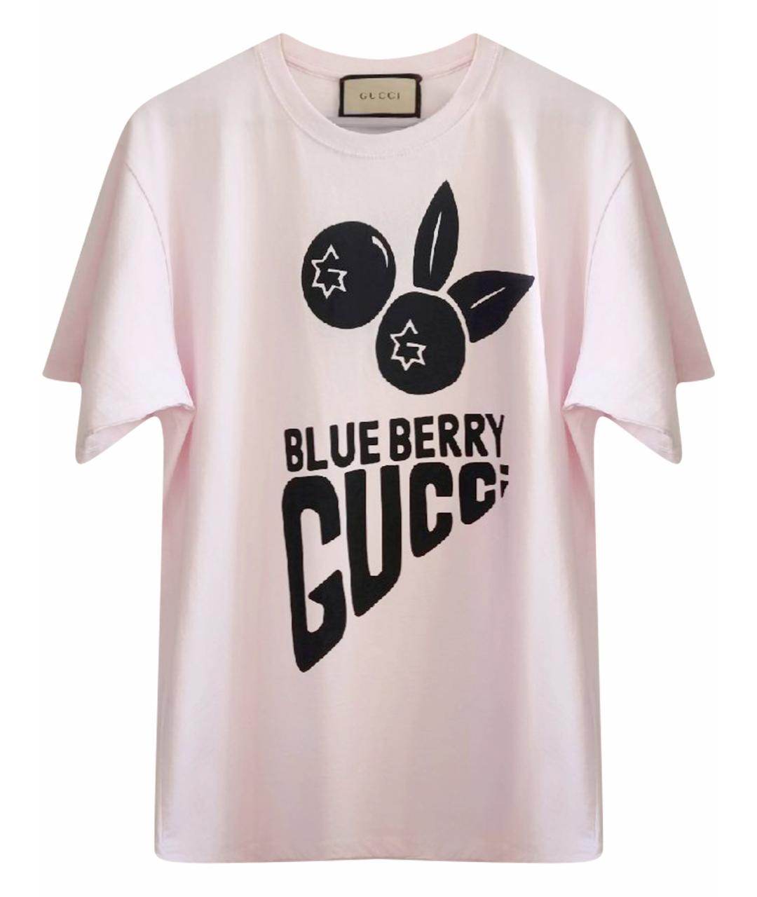 GUCCI Розовая хлопковая футболка, фото 1