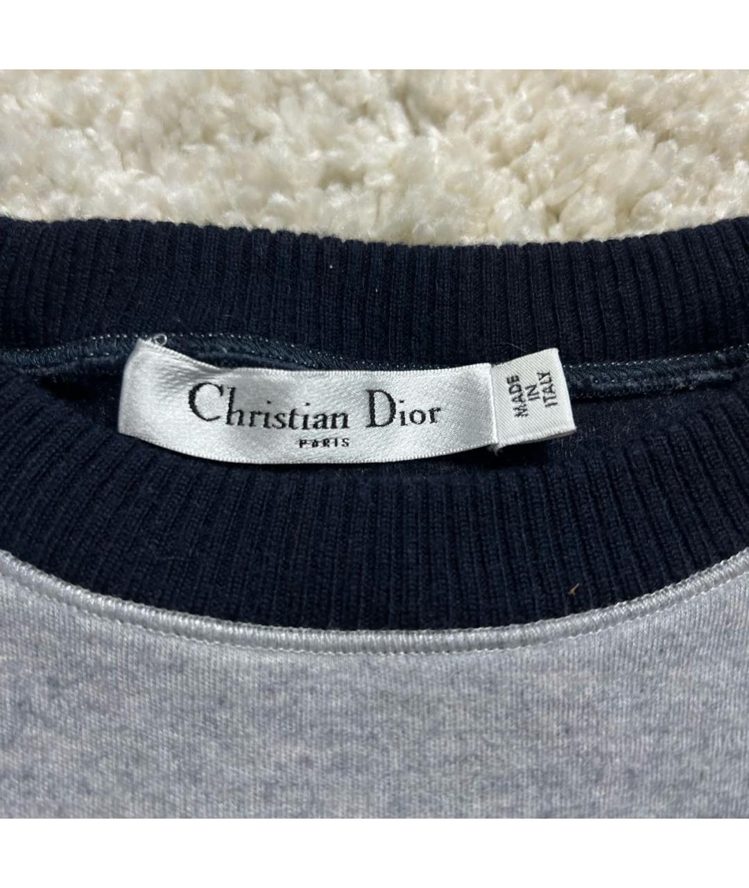 CHRISTIAN DIOR Серая шерстяная футболка, фото 5