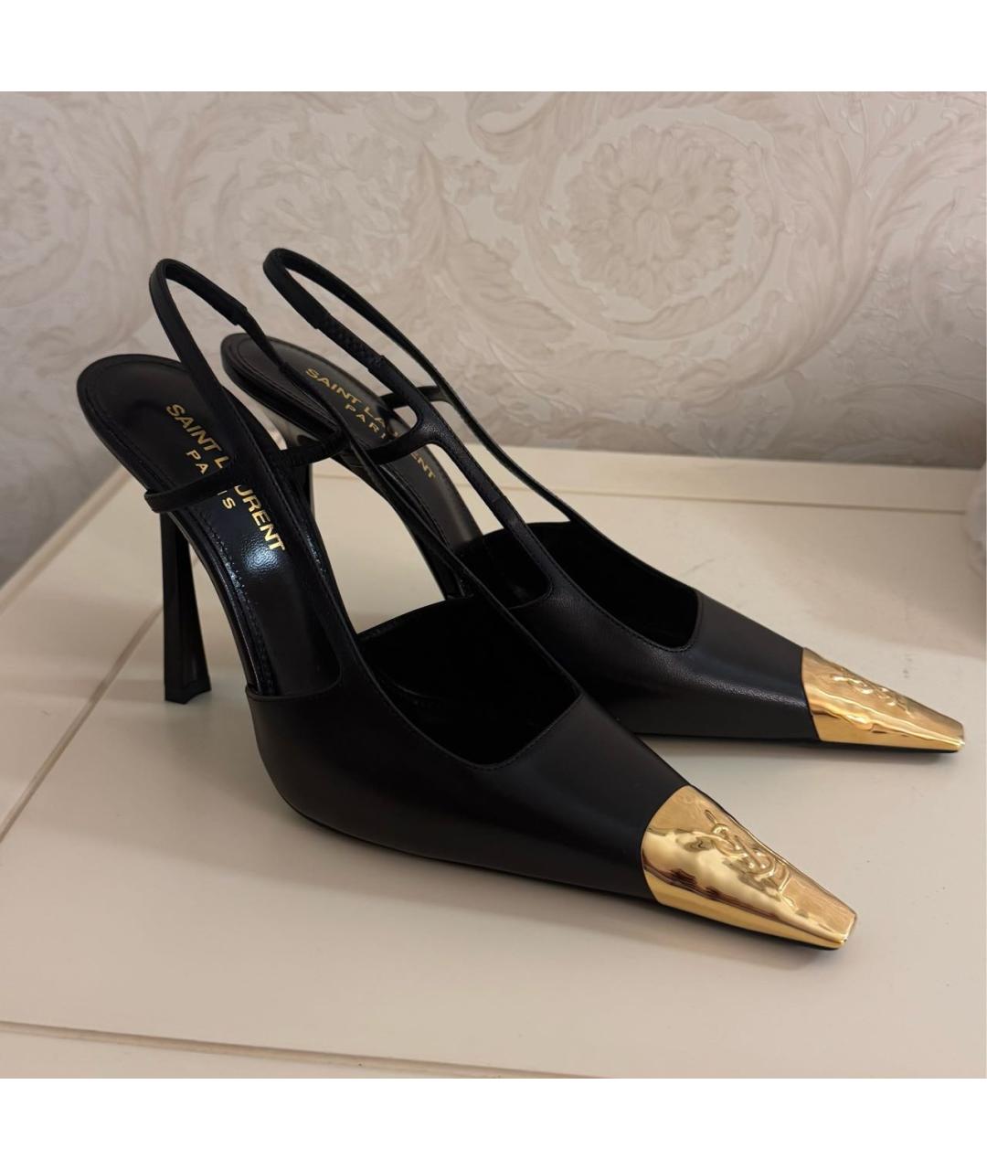 SAINT LAURENT Черные кожаные туфли, фото 4