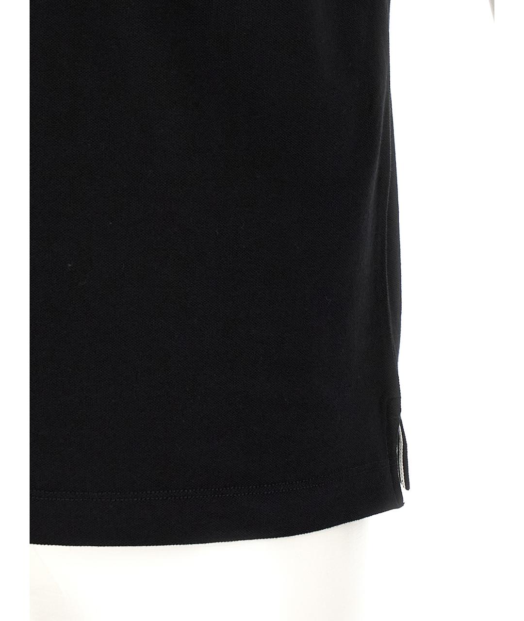 STONE ISLAND Черное хлопковое поло с коротким рукавом, фото 4