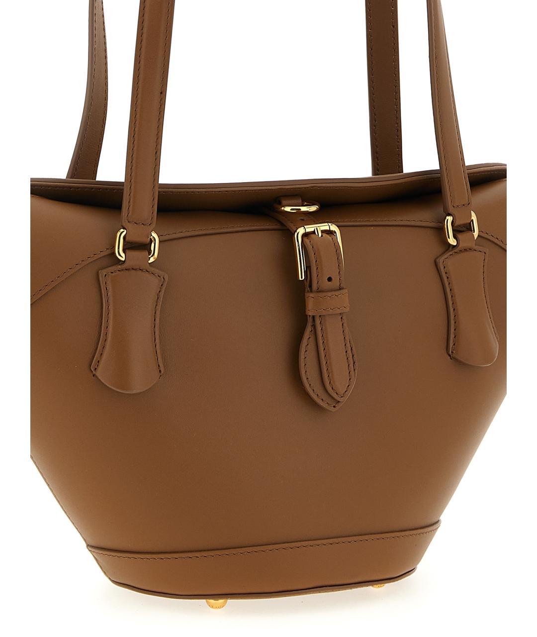 DOLCE&GABBANA Коричневая кожаная сумка тоут, фото 3