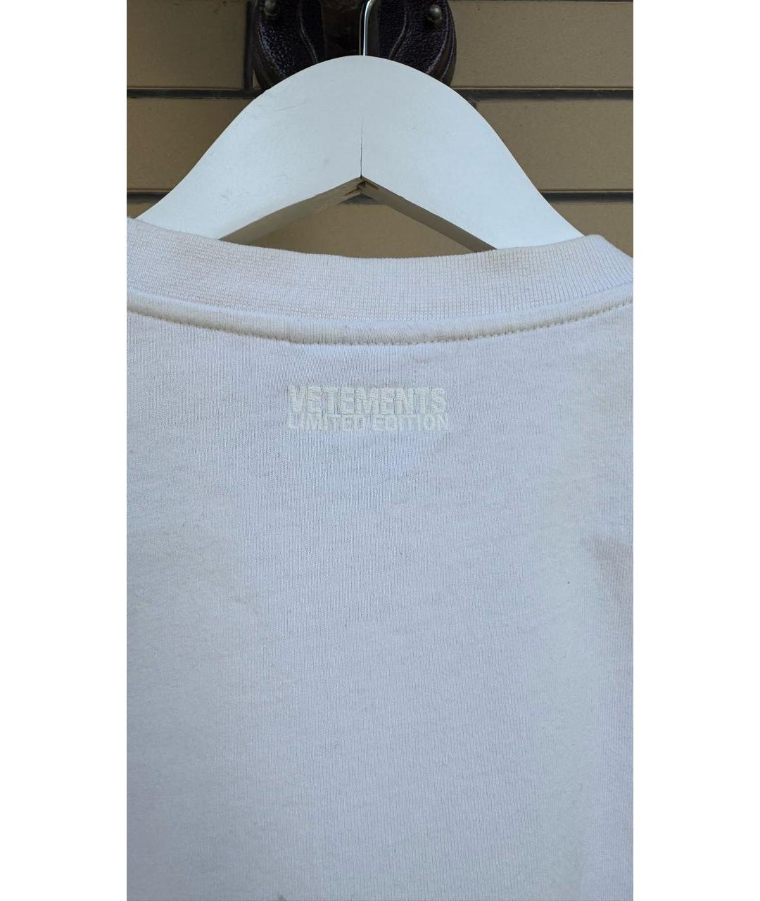 VETEMENTS Белая хлопковая футболка, фото 3
