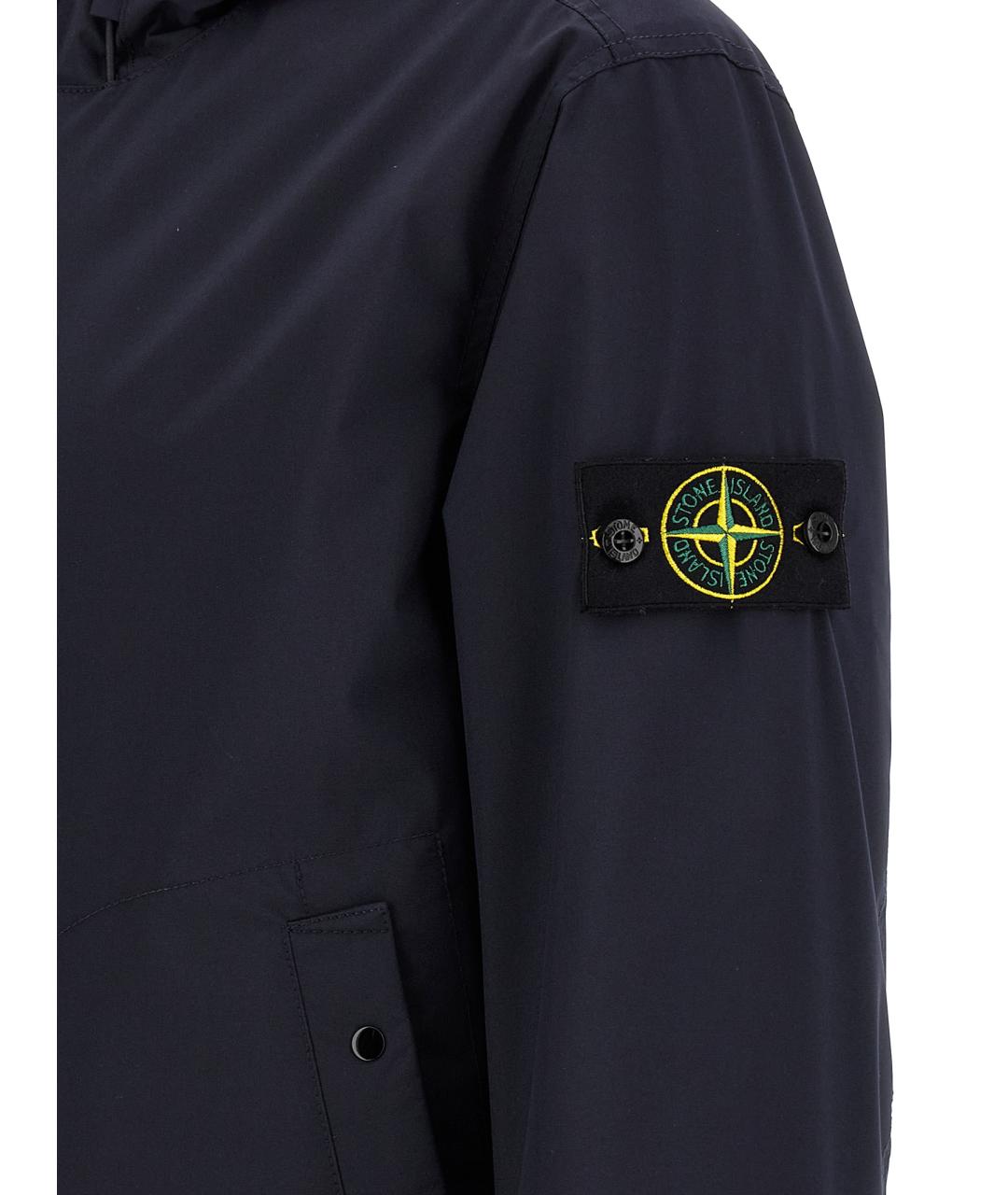 STONE ISLAND Темно-синяя полиэстеровая куртка, фото 4
