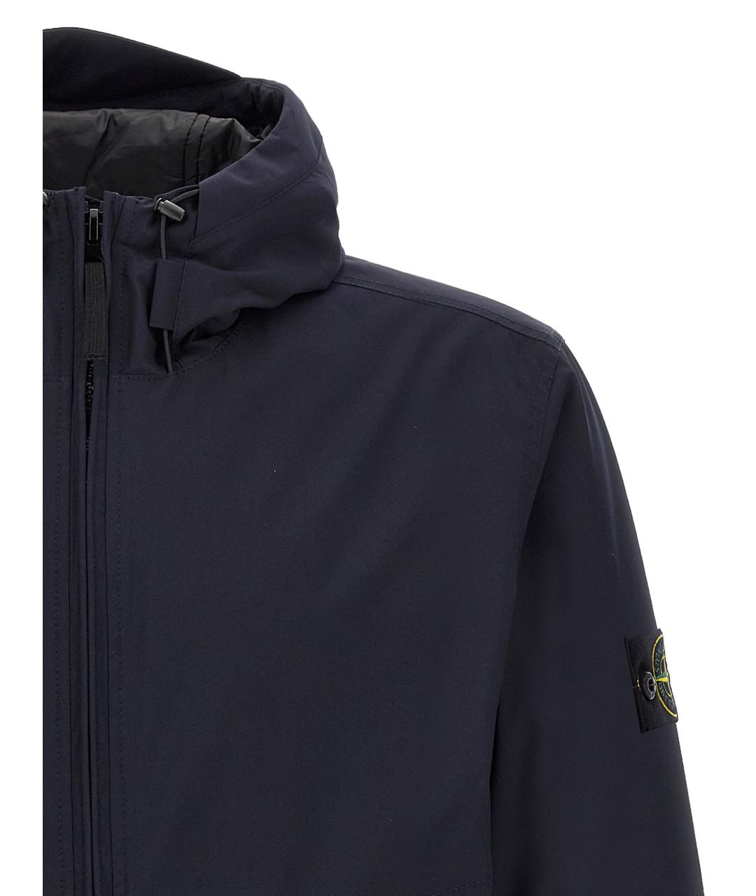 STONE ISLAND Темно-синяя полиэстеровая куртка, фото 3
