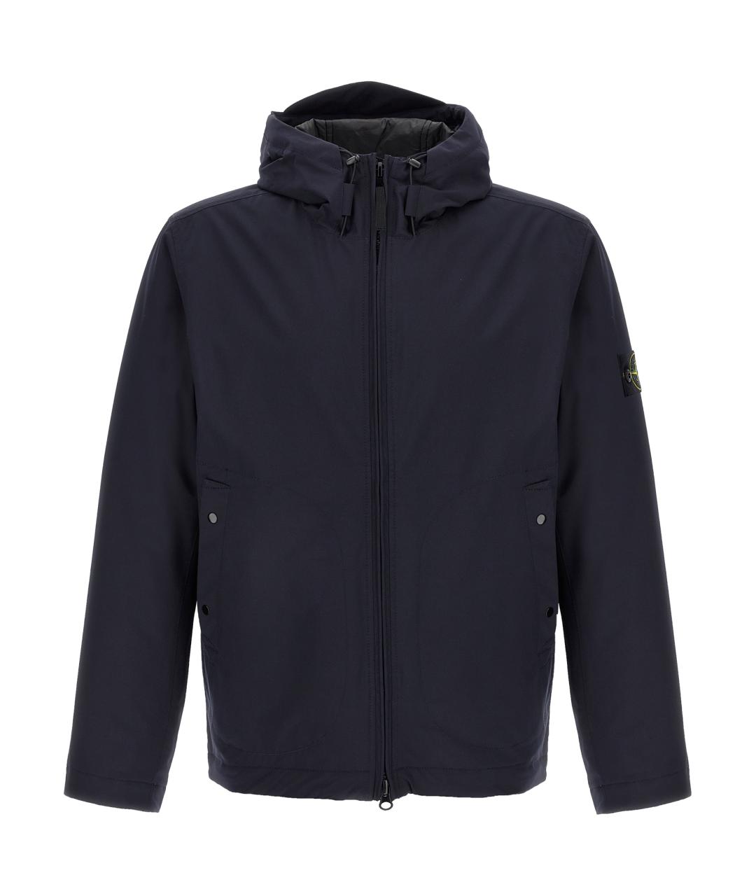 STONE ISLAND Темно-синяя полиэстеровая куртка, фото 1