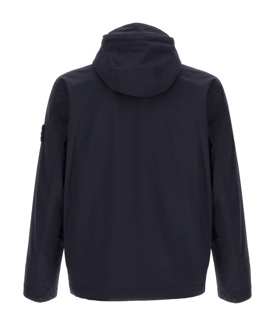 STONE ISLAND Темно-синяя полиэстеровая куртка, фото 2