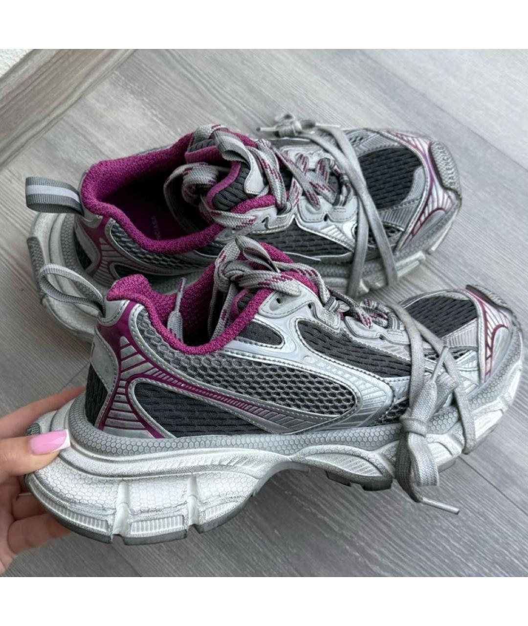BALENCIAGA Антрацитовые текстильные кроссовки, фото 4