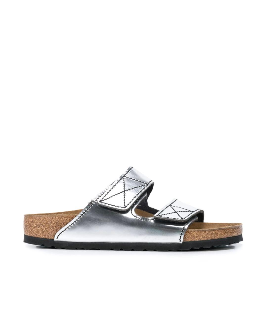 PROENZA SCHOULER Серебряные кожаные шлепанцы, фото 5