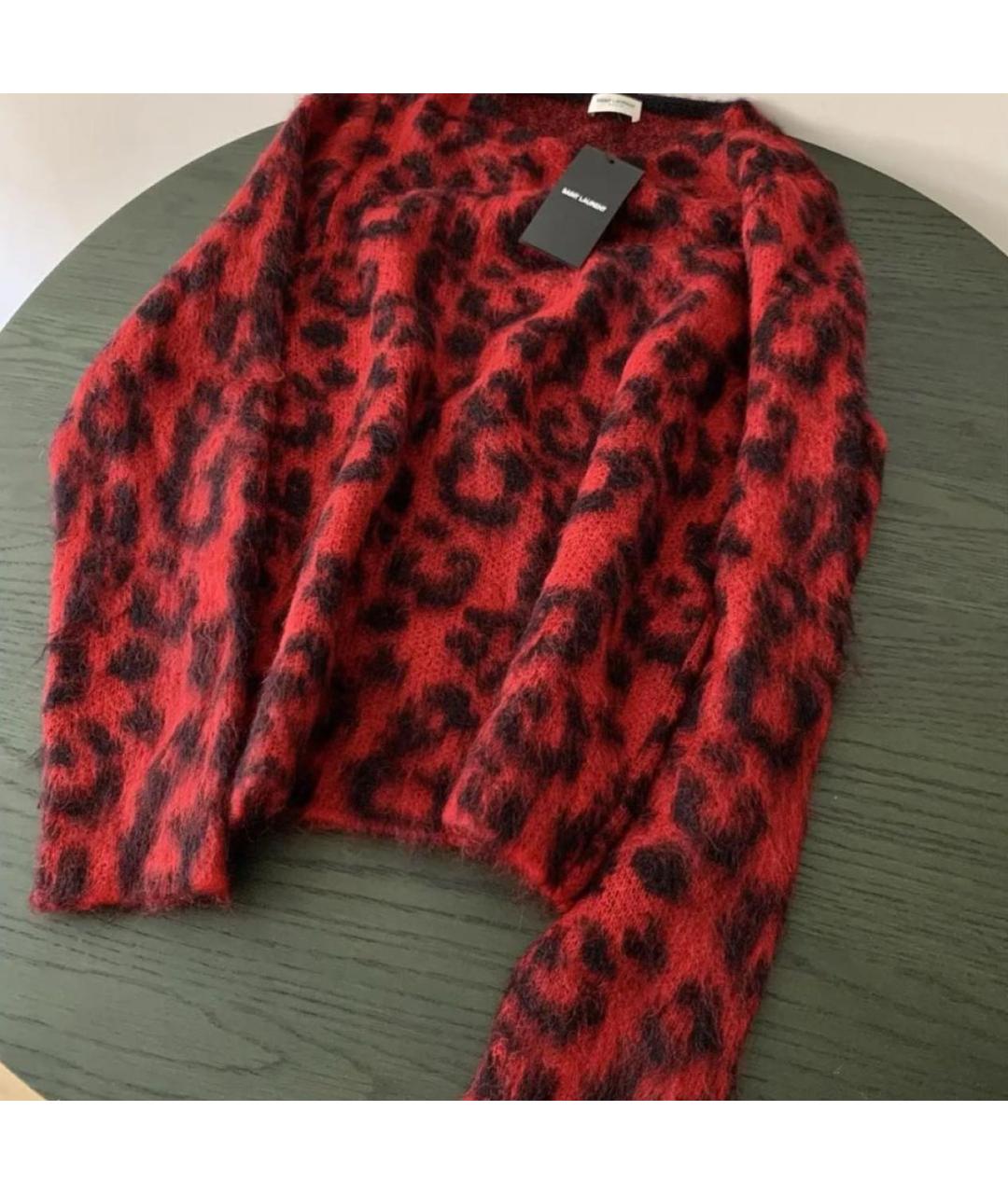 SAINT LAURENT Бордовый шерстяной джемпер / свитер, фото 2