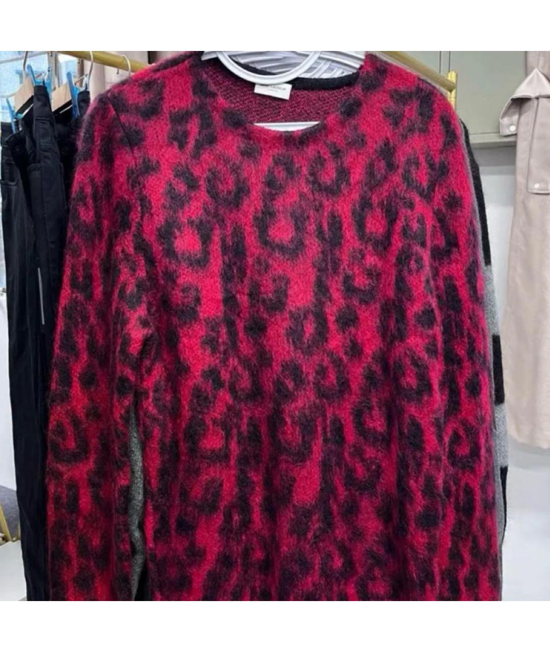 SAINT LAURENT Бордовый шерстяной джемпер / свитер, фото 3